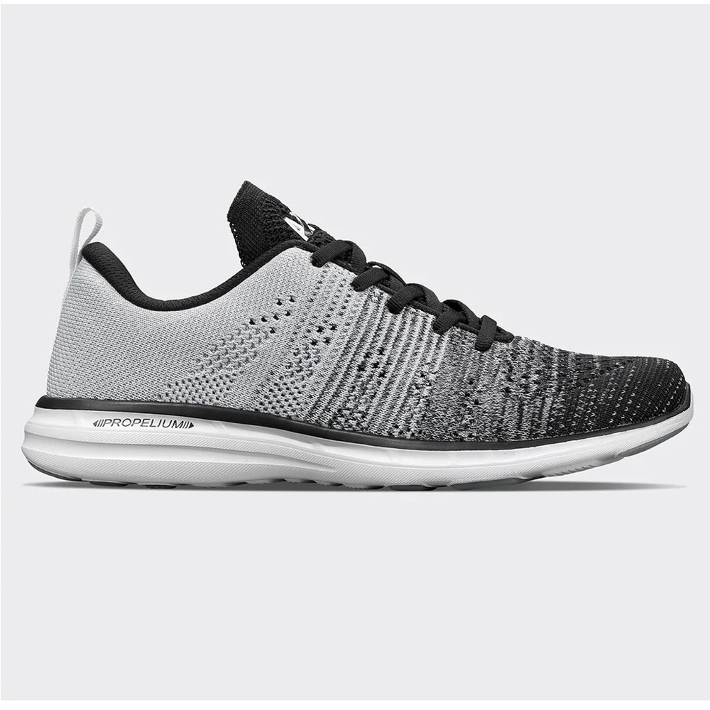 APL Techloom Pro Sneaker in Black & Heather Grey & White SIZE 8